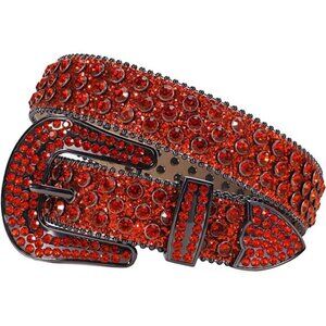 TINIDI Luxury Strap Men Women Rhinestones Belt Western Bling Bling Crystal